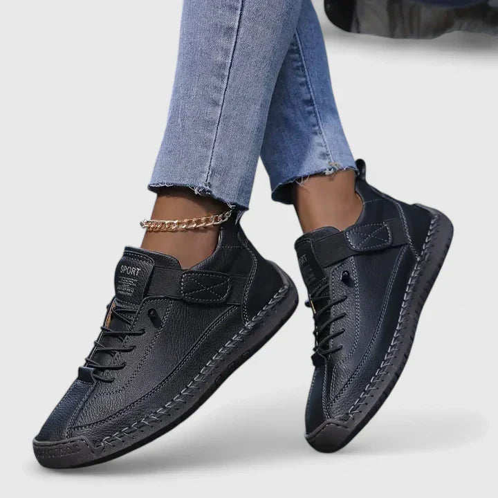 Eufemia sneakers donna con lacci, cinturino a strappo e cuciture a vista, foto 5