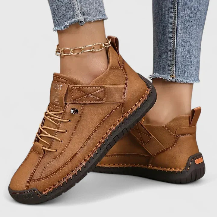 Eufemia sneakers donna con lacci, cinturino a strappo e cuciture a vista, foto 7