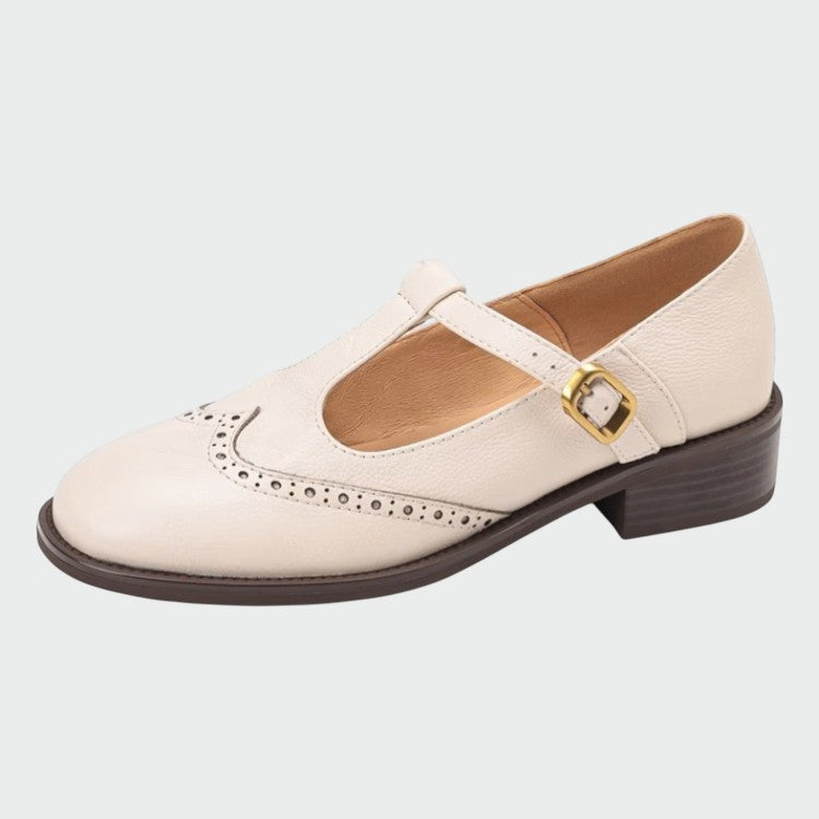 Evangelina scarpe mary jane donna con cinturino a t e decorazioni traforate, foto 6