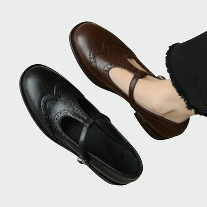 Evangelina scarpe mary jane donna con cinturino a t e decorazioni traforate, foto 7