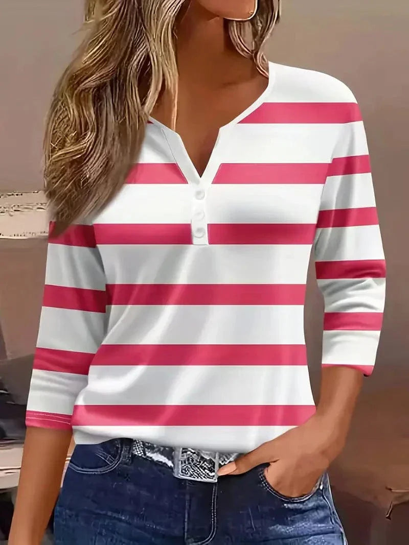 Doralice | Blusa a righe con scollo a V