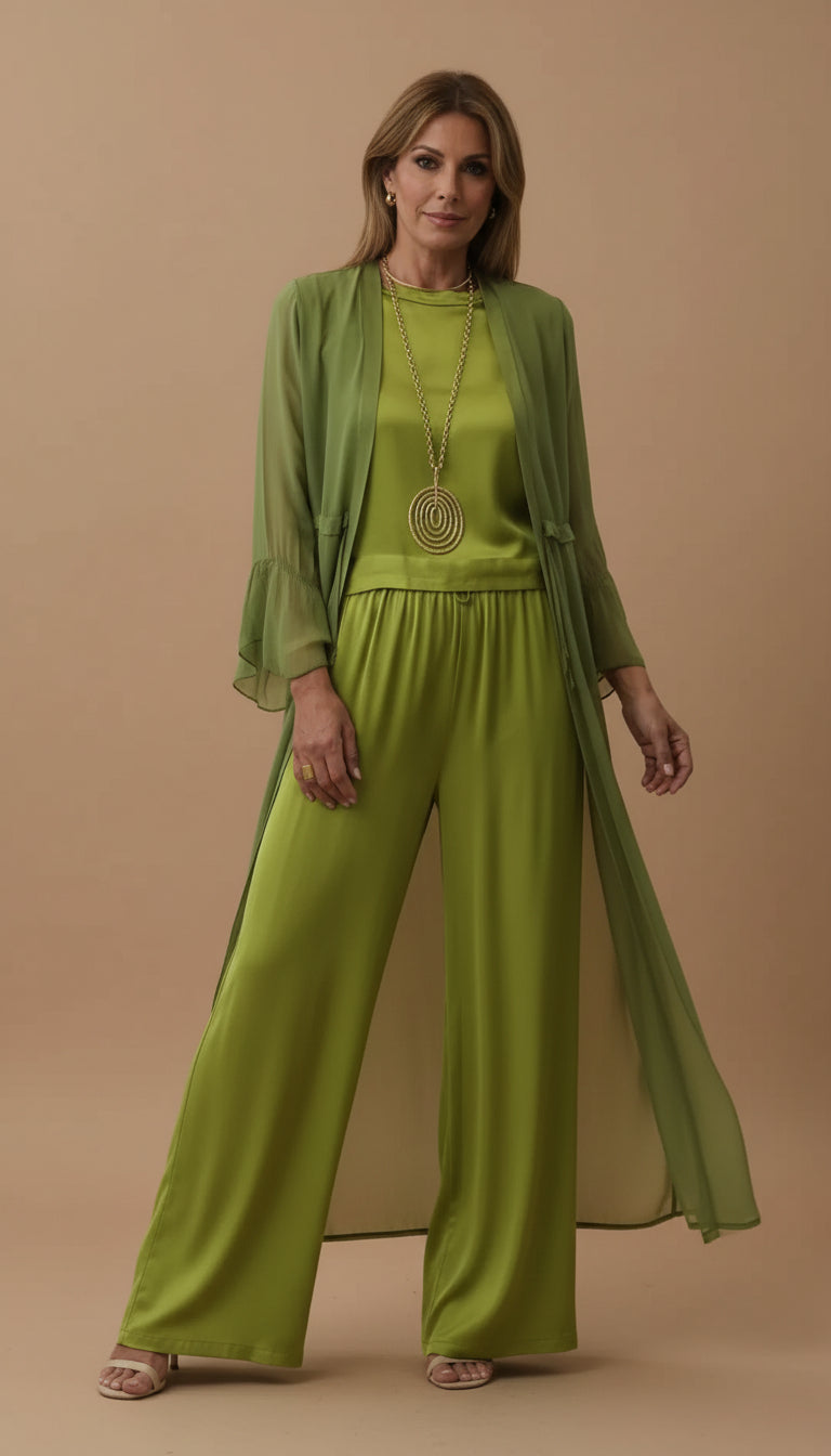 Norma | Completo coordinato con cardigan e pantalone ampio