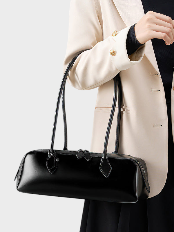 Fiammetta borsa a spalla donna in pelle con doppia zip, foto 10