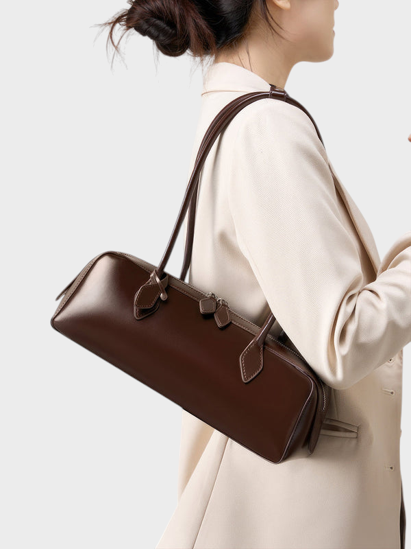 Fiammetta borsa a spalla donna in pelle con doppia zip, foto 4