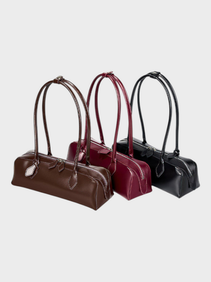Fiammetta borsa a spalla donna in pelle con doppia zip, foto 9