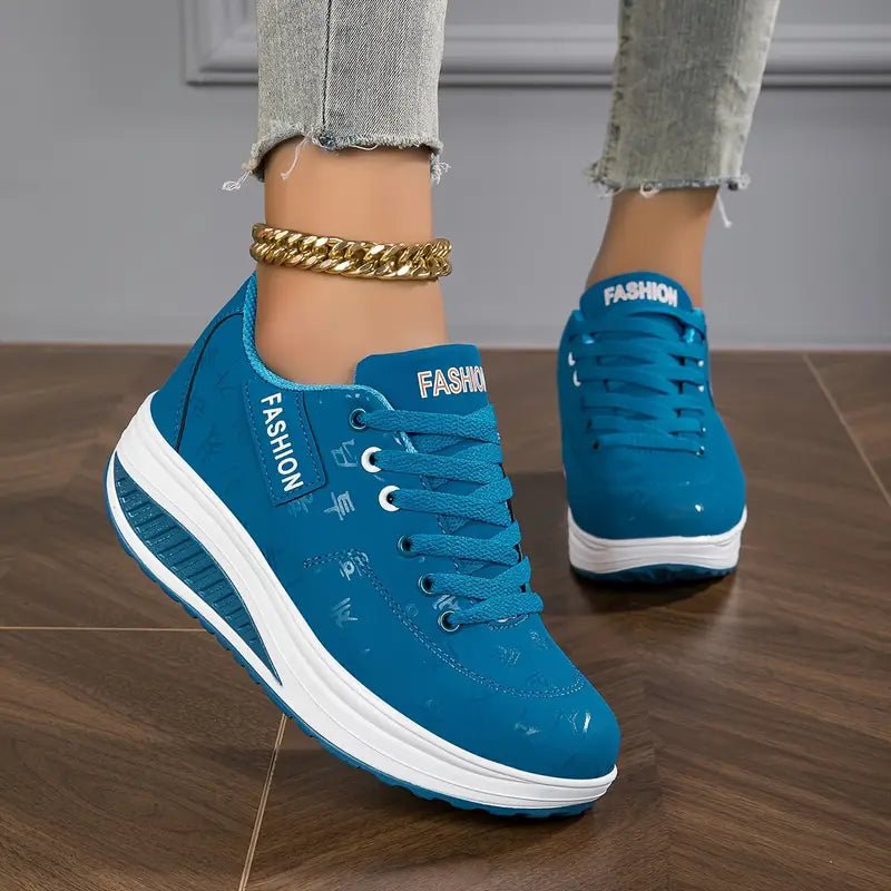Fiorenza sneakers donna in similpelle con zeppa e lacci, foto 9
