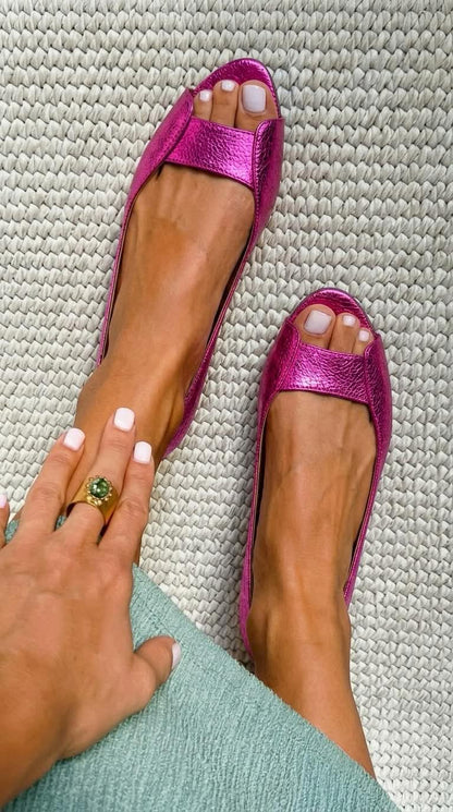 Fosca ballerine donna con punta aperta e fascia sovrapposta, foto 4