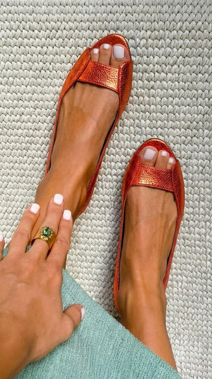 Fosca ballerine donna con punta aperta e fascia sovrapposta, foto 5