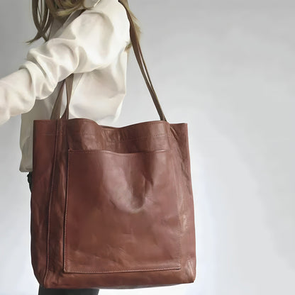 Frida borsa shopper donna con tasca frontale e manici lunghi, foto 5