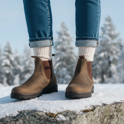 Fulvia chelsea boots donna con elastici laterali e suola in gomma, foto 1