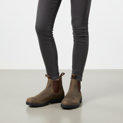 Fulvia chelsea boots donna con elastici laterali e suola in gomma, foto 4