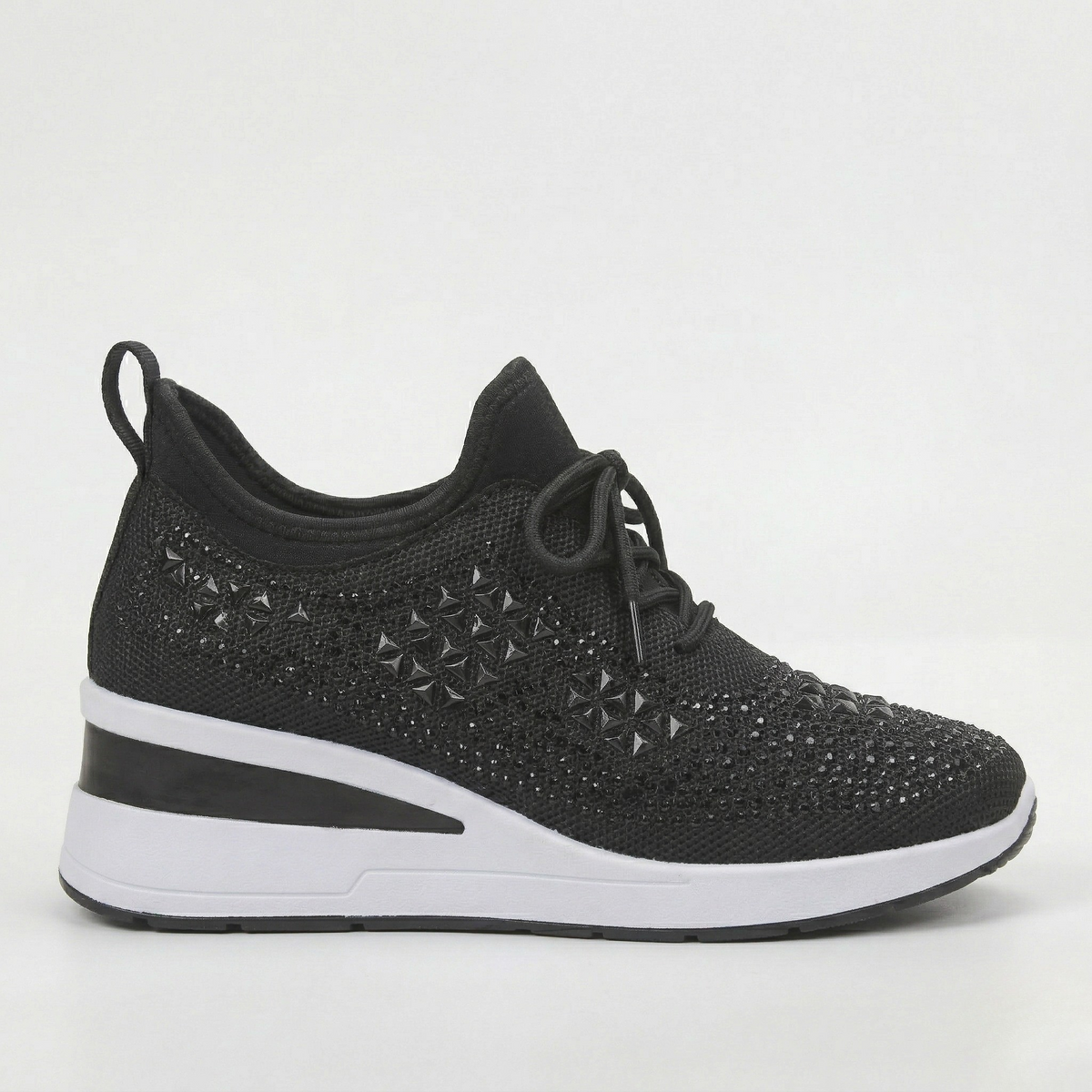 Giovanna sneakers donna con zeppa interna e strass, foto 10