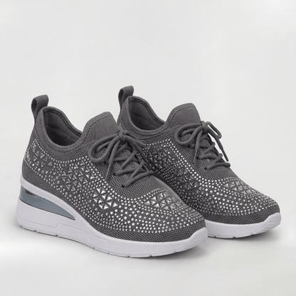 Giovanna sneakers donna con zeppa interna e strass, foto 4