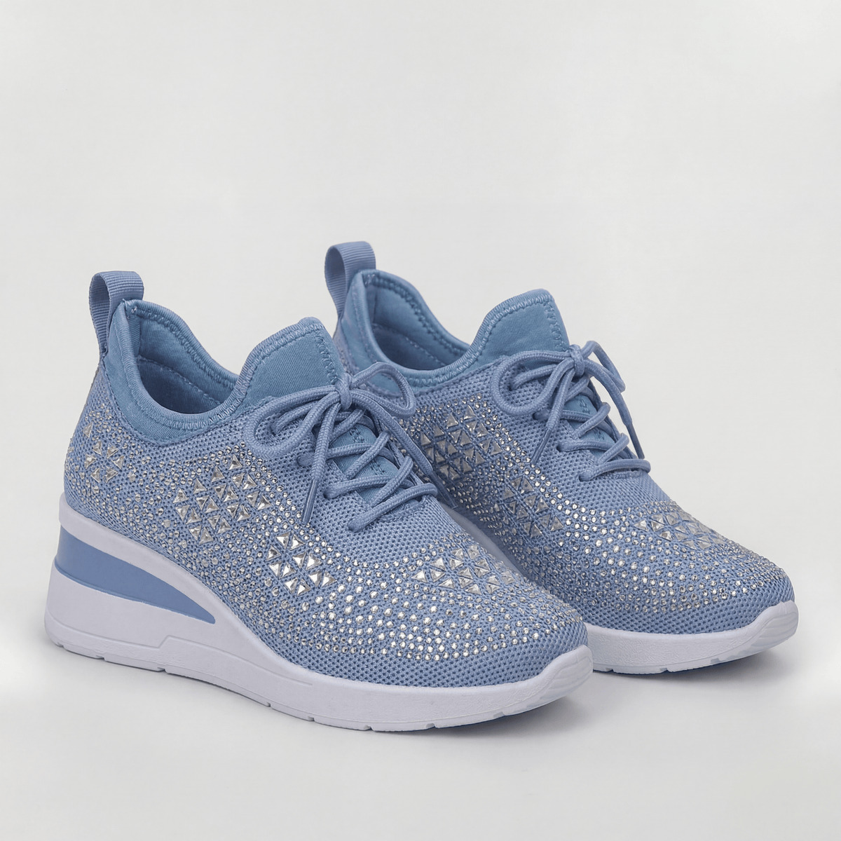 Giovanna sneakers donna con zeppa interna e strass, foto 6