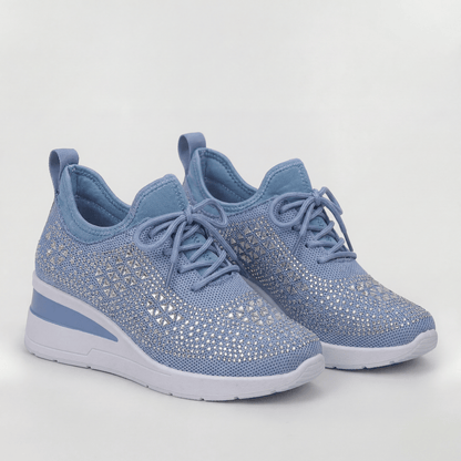 Giovanna sneakers donna con zeppa interna e strass, foto 6