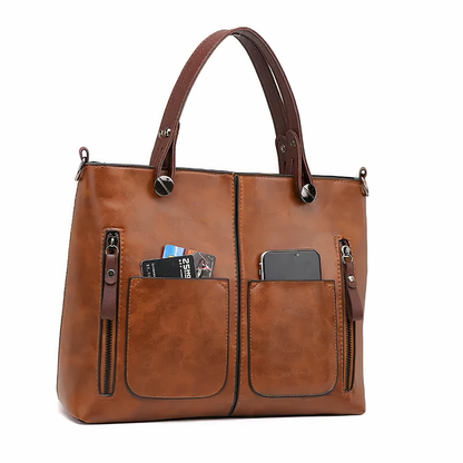 Guendalina borsa a tracolla donna con tasche frontali e manici corti, foto 1