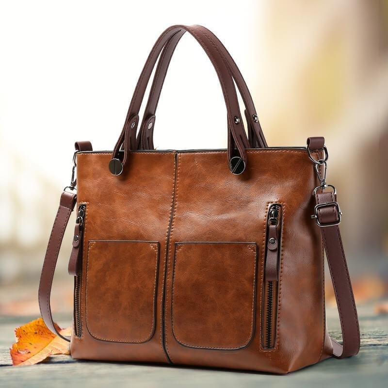 Guendalina borsa a tracolla donna con tasche frontali e manici corti, foto 2