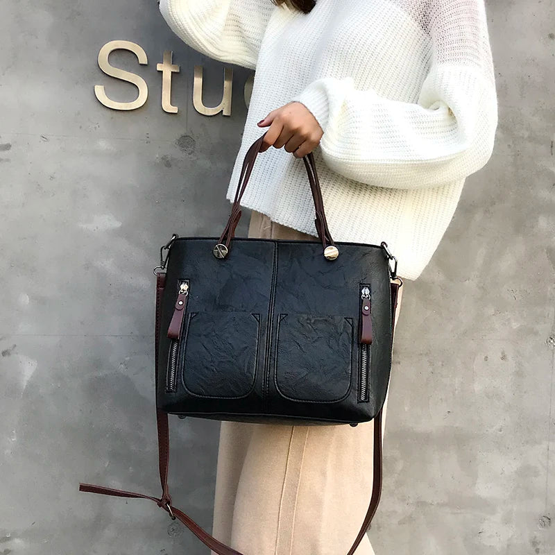 Guendalina borsa a tracolla donna con tasche frontali e manici corti, foto 8