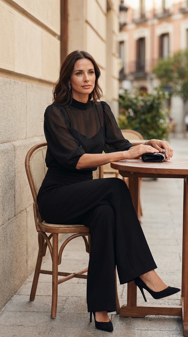 Lucrezia | Completo in tre pezzi con blusa in chiffon
