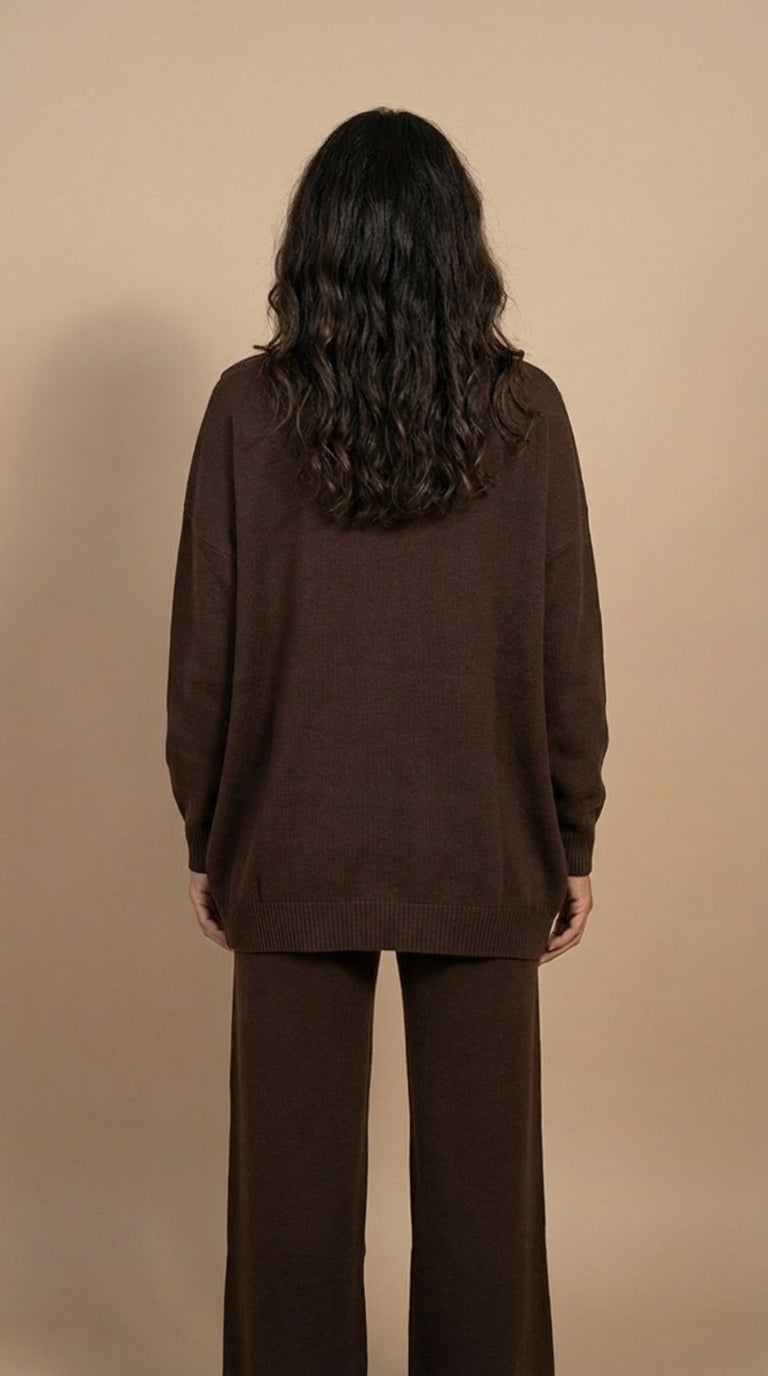 Delia | Completo top asimmetrico e pantalone a vita alta