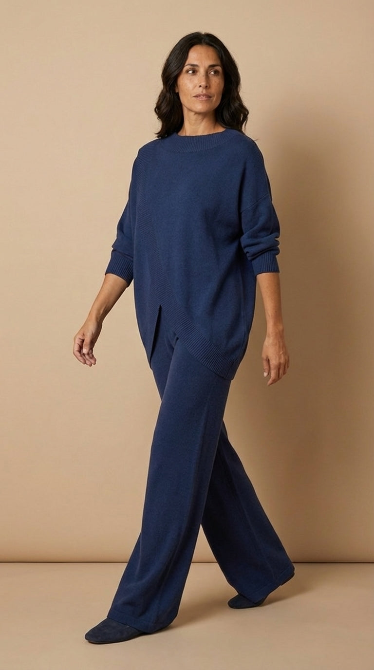 Delia | Completo top asimmetrico e pantalone a vita alta