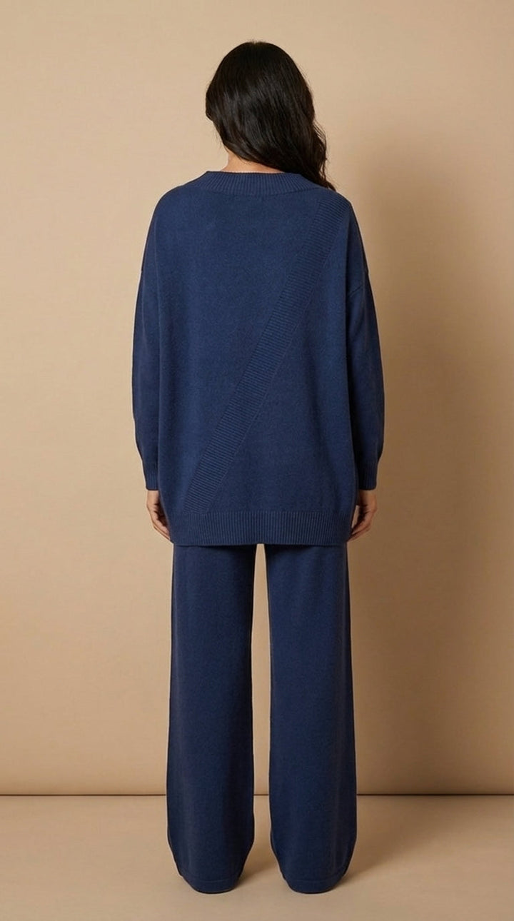 Delia | Completo top asimmetrico e pantalone a vita alta