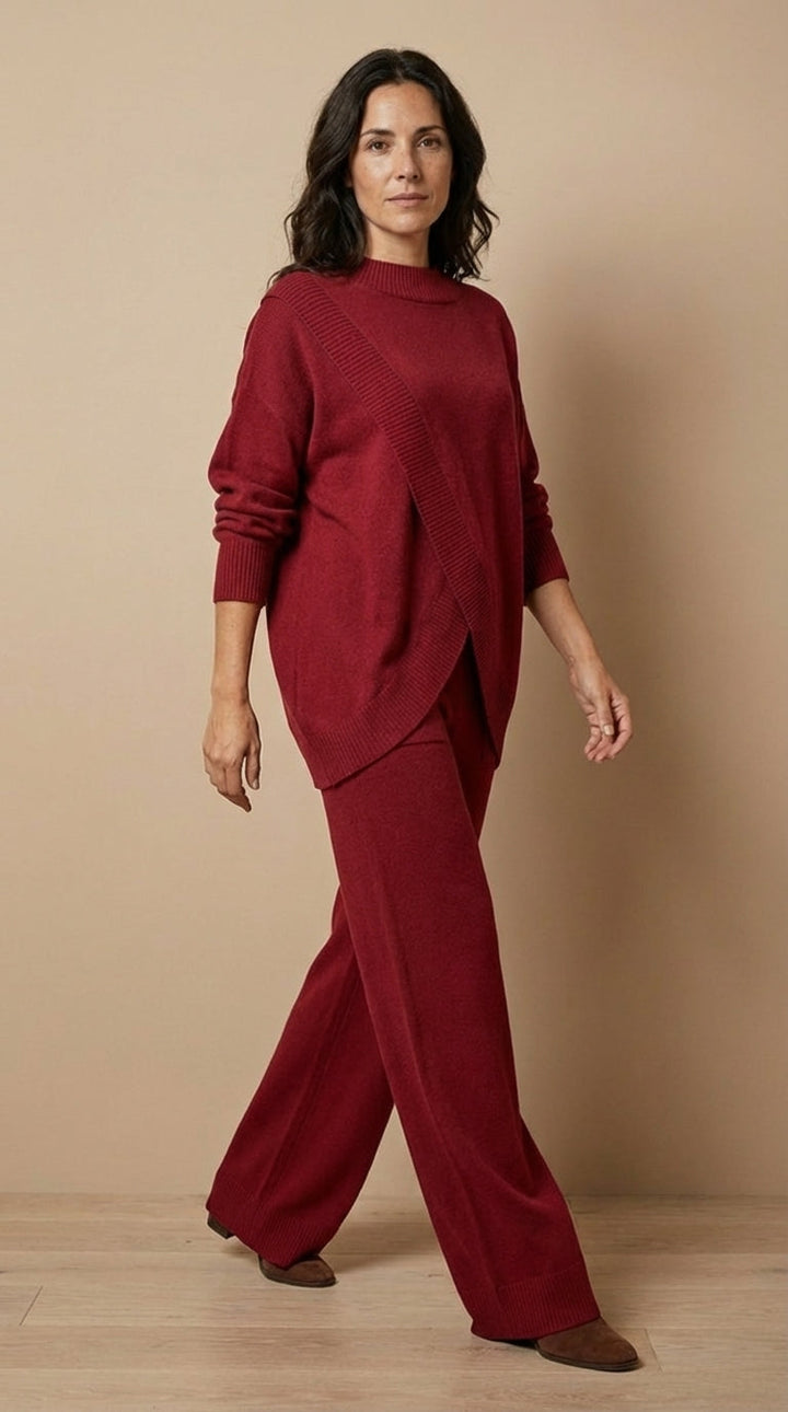 Delia | Completo top asimmetrico e pantalone a vita alta