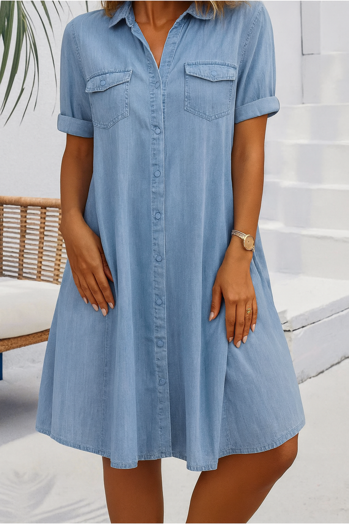 Ida | Abito effetto denim a maniche lunghe