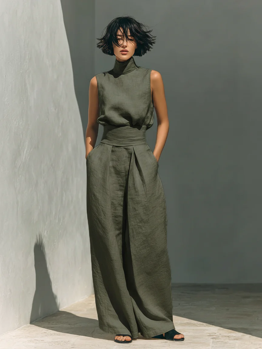 Rachele | Completo con top e pantalone ampio