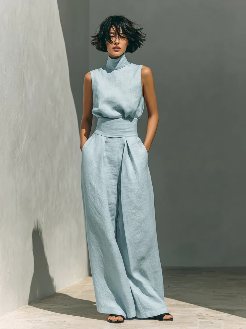 Rachele | Completo con top e pantalone ampio