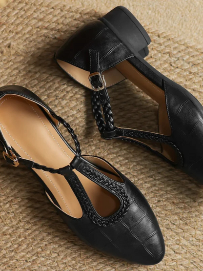 Immacolata scarpe mary jane donna con cinturino a t intrecciato, foto 3