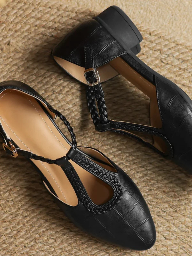 Immacolata scarpe mary jane donna con cinturino a t intrecciato, foto 3