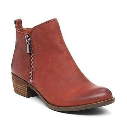 Iris stivaletti donna in similpelle con zip laterale e tacco basso, foto 6