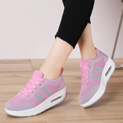 Irmgarda sneakers donna in maglia con lacci e suola alta, foto 7