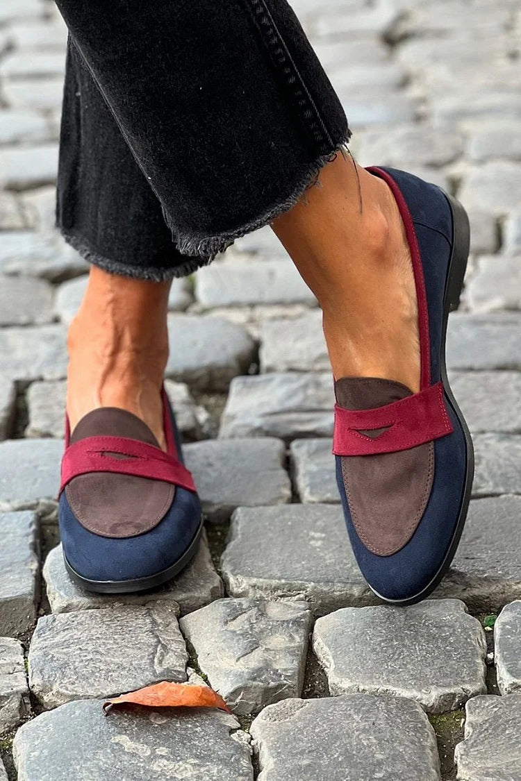Isotta mocassini donna con inserti a contrasto e mascherina, foto 1