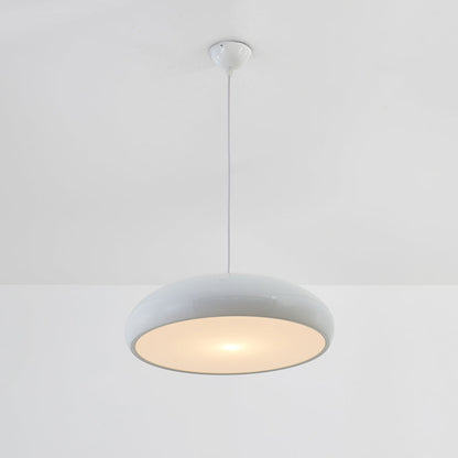 Lampada a sospensione a cupola curva in metallo, nero bianco arancione rosso vino