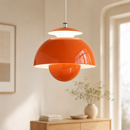 Lampada a sospensione a cupola verde