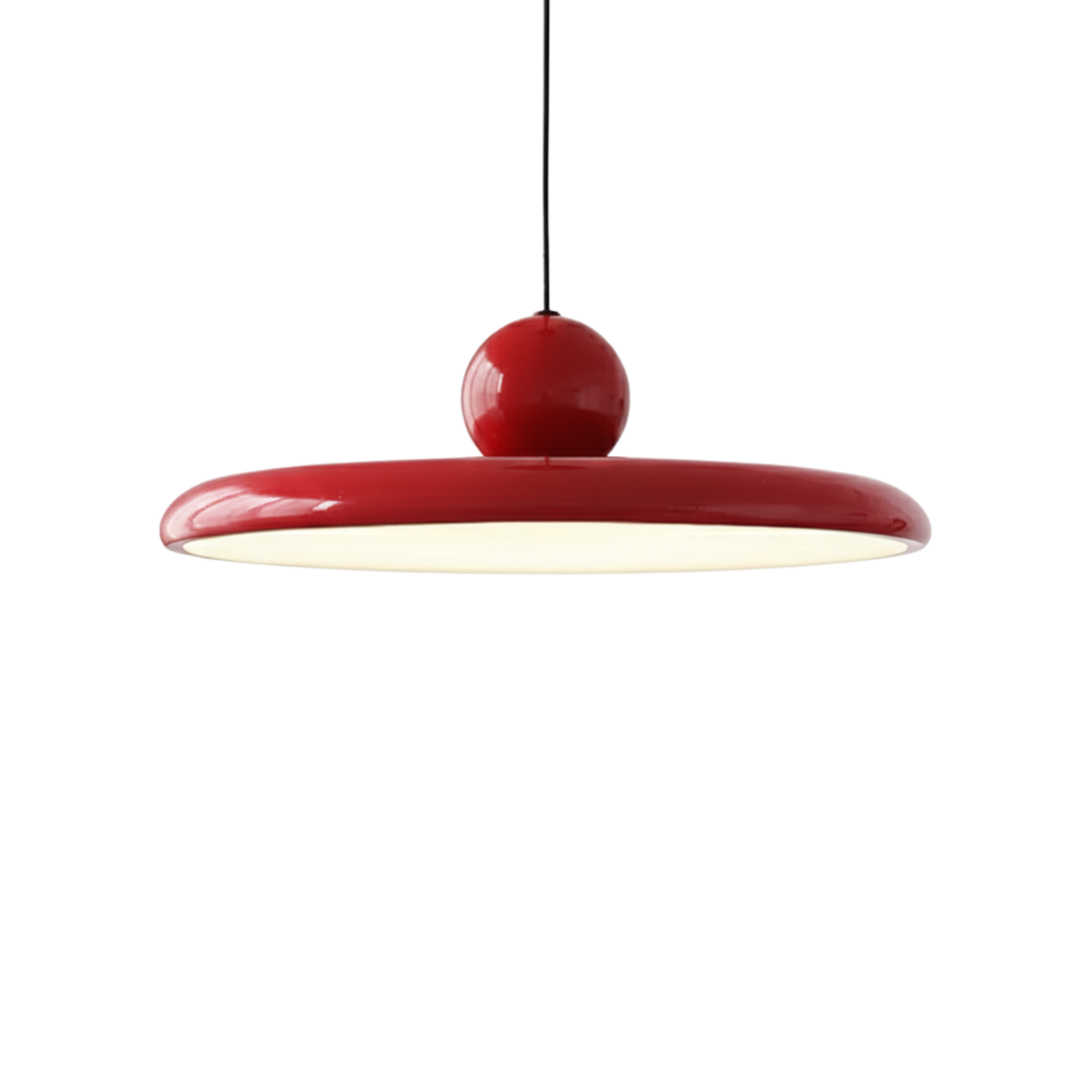 Lampada a sospensione a disco in vetro colorato stile Bauhaus