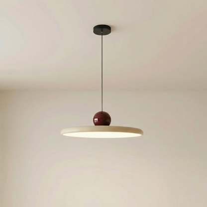 Lampada a sospensione a disco in vetro colorato stile Bauhaus