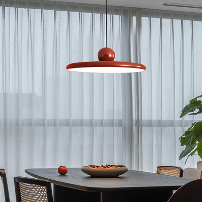 Lampada a sospensione a disco in vetro colorato stile Bauhaus