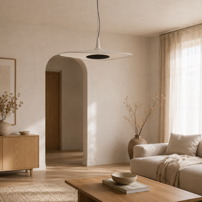 Lampada a sospensione a disco irregolare ondulato, moderna e minimalista