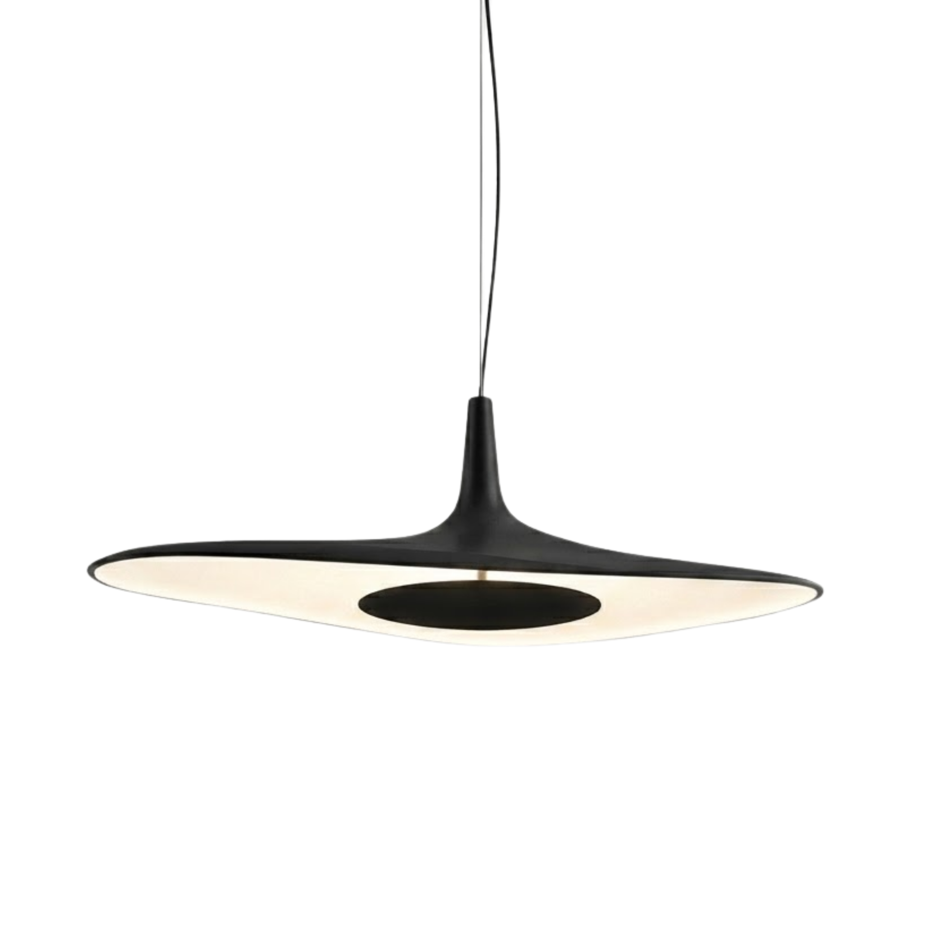 Lampada a sospensione a disco irregolare ondulato, moderna e minimalista