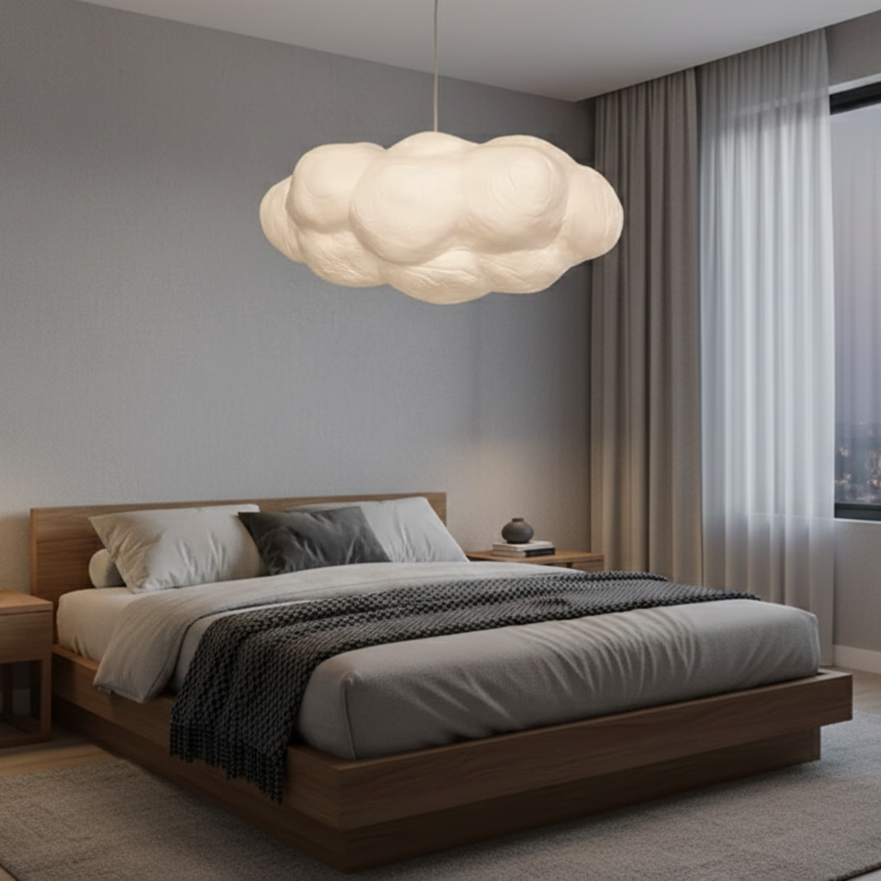 Lampada a sospensione a forma di nuvola bianca per cameretta e stanza del bebè