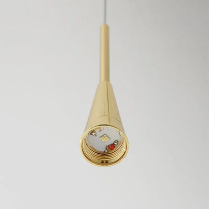 Lampada a sospensione a goccia in cristallo con metallo color oro