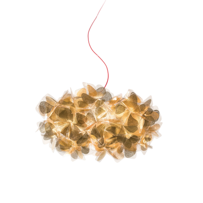 Lampada a sospensione a grappolo con petali di fiore, bianco o oro