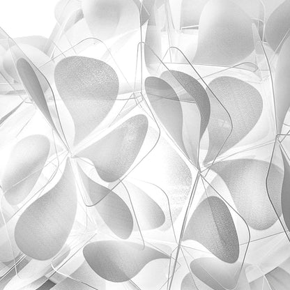 Lampada a sospensione a grappolo con petali di fiore, bianco o oro
