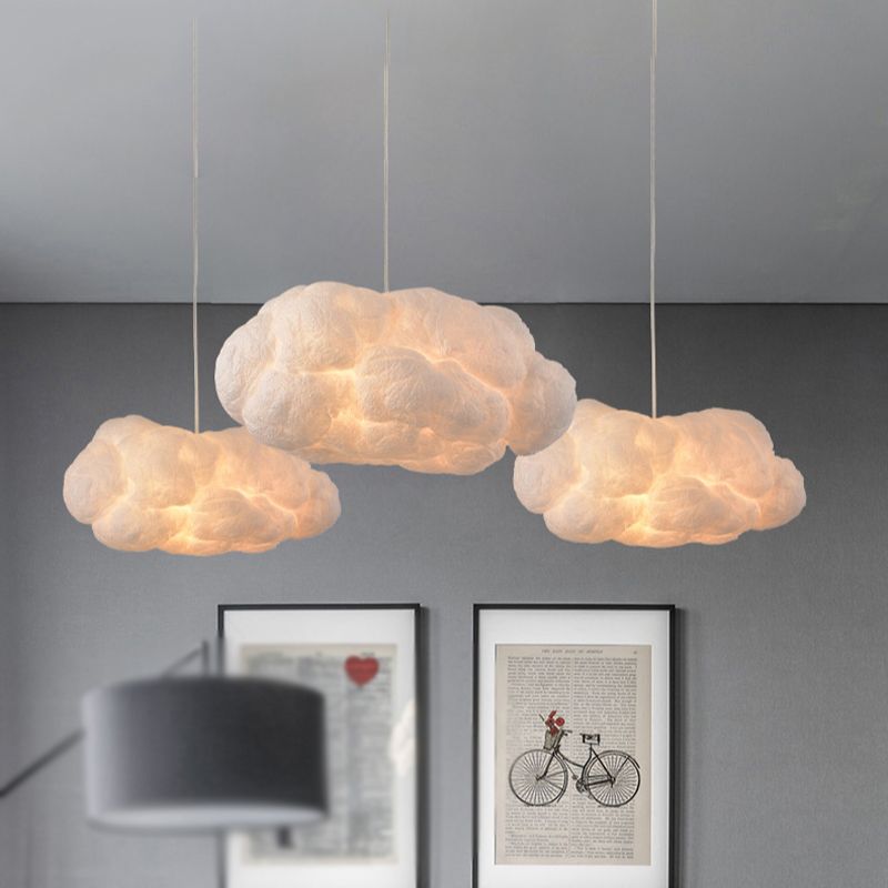Lampada a sospensione a nuvola in cotone bianco, stile scandinavo per cameretta