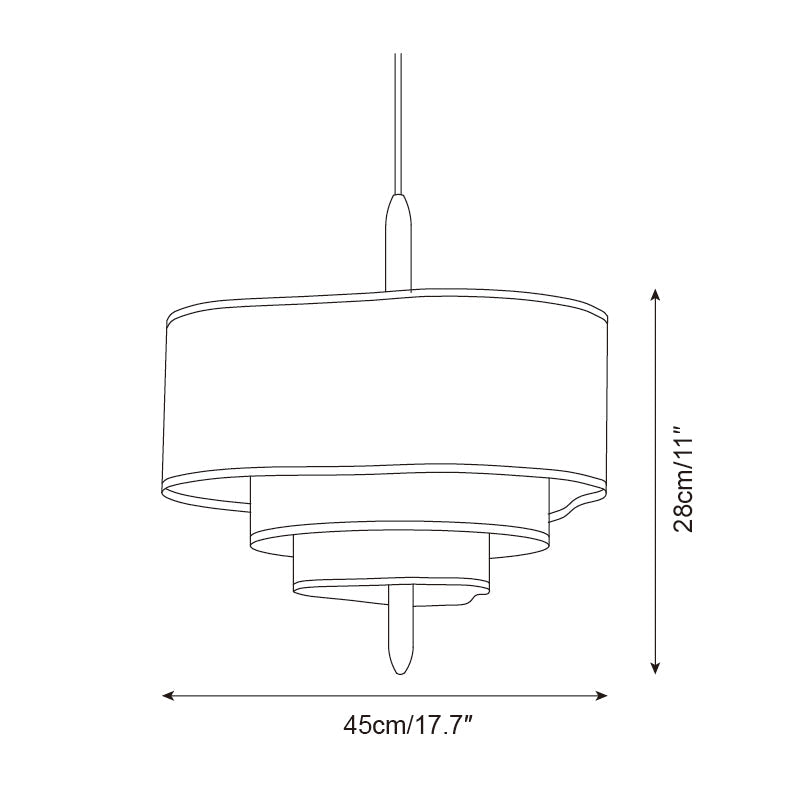 Lampada a sospensione a tamburo in tessuto verde con dettagli in legno, stile scandinavo