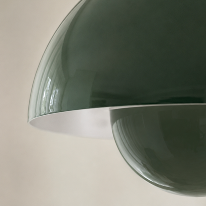Lampada a sospensione in ferro con cupola a fungo, stile retrò