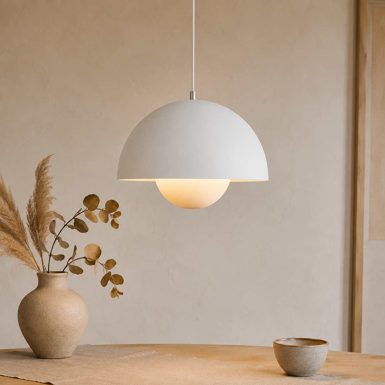 Lampada a sospensione in ferro con cupola a fungo, stile retrò